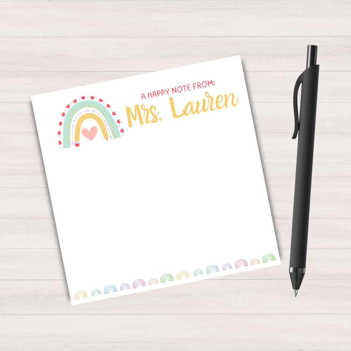 Personalized Happy Note From Teacher Notepad